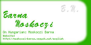 barna moskoczi business card